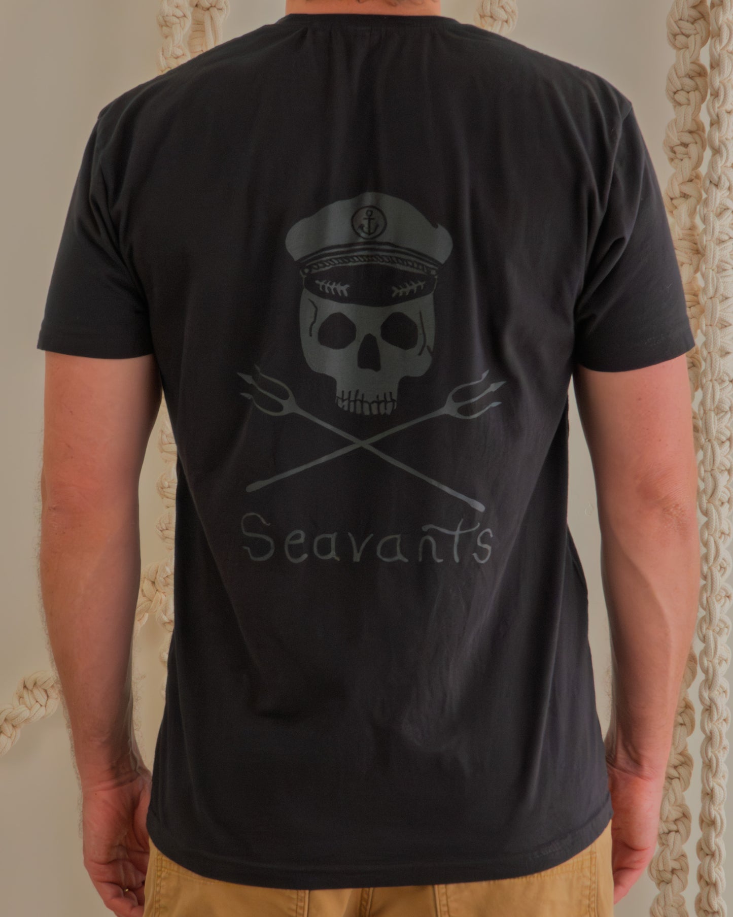 Captain Roger Off-Black on Black Tee