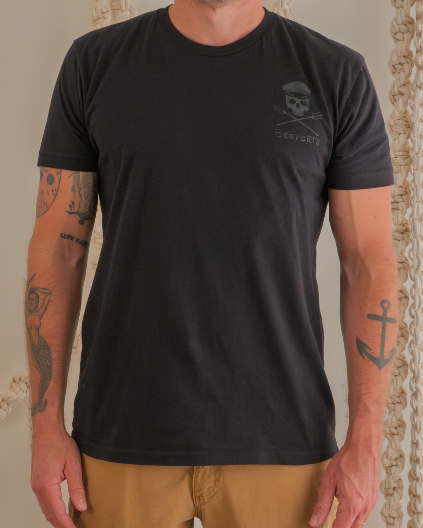 Captain Roger Off-Black on Black Tee