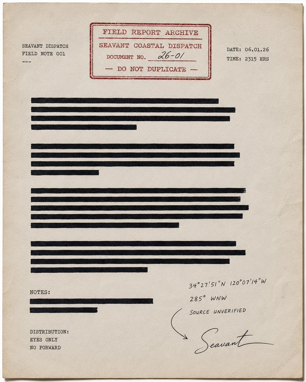 FIELD NOTES - monthly dispatch
